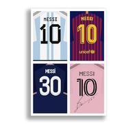 Photo imprimée avec autographe de Lionel Messi Argentine Inter Miami Barcelone Psg encadrée Cadeau souvenir (affiche A4 uniquement)