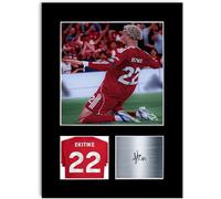 Photo imprimée avec autographe du joueur de football Hugo Ekitike 2025-2026 pour les fans et supporters de Liverpool
