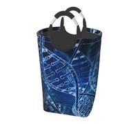 Photo imprimée de la chaîne d'ADN,Panier à linge pliable, grand bac de rangement résistant avec poignées, 50 L