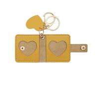 Photo Keychain Souvenir de mariage Gift Famille Mini album Faux Tox Personnalize Picture Holder Retro Style Carte Key Anneau pour les mariages Engagements Jaune