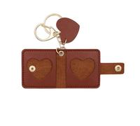 Photo Keychain Souvenir de mariage Gift Famille Mini album Faux Tox Personnalize Picture Holder Retro Style Carte Key Anneau pour les mariages Engagements Marron