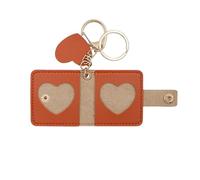 Photo Keychain Souvenir de mariage Gift Famille Mini album Faux Tox Personnalize Picture Holder Retro Style Carte Key Anneau pour les mariages Engagements Orange