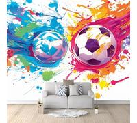 Photo murale 200 x 140 cm Graffiti Hip Hop Peint Football - Papier peint non tissé pour enfants et adultes - Image panoramique Déco Maison Chambre - Décorative Tenture Murale Décoration Salon