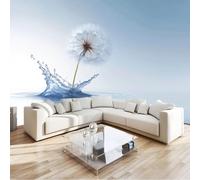 Photo Murale Éclaboussures d'eau 3D Pissenlits photographique Papier Peint Panoramique Tapisserie Intissé Murales Poster Décoration Murale pour Salon Bureau Adulte Enfant, 400 x 280 cm