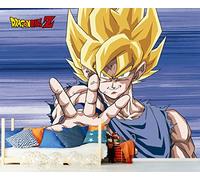 Photo murale en vinyle et papier peint Dragon Ball Z Super Saiyan Produit officiel - Plusieurs dimensions - Photo murale - Produit original - Décoration intérieure - DBZ 350x250cm