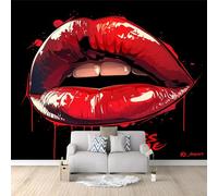 Photo Murale Lèvres rouges sexy 300 x 210 cm - Papier peint non tissé pour enfants et adultes - Image panoramique Déco Maison Chambre Photo Murale