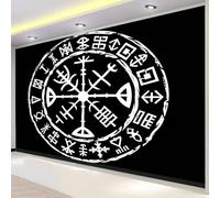 Photo murale - papier peint Décoration murale moderne 3D représentant des runes vikings noires, idéale pour chambre, salon ou chambre d'enfant. Dimensions : 150 cm x 105 cm. Affiche - Bandeau mural -