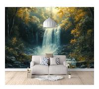 Photo Murals 3D Design Self-adhesive Wallpaper Waterfall natural scenery 100x70cm Living Room The Wall for Bedroom Mural border