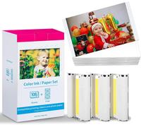 Photo Paper Refill for Canon Selphy CP1300,KP-108IN 3115B001 (AA),Compatible with Canon Selphy CP1500,CP1200 CP1000 CP800 CP810 CP910,3 Ink Cartridges 108 Paper (100 x 148 mm)