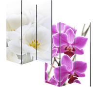 Photo Paravent Paravent Séparateur de pièce M68 ~ 180x120cm, Orchidée