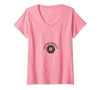 Photo Perfect Camera Lens Photographie Logo T-Shirt avec Col en V, Femme, Rose, L