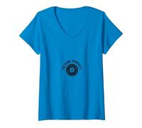 Photo Perfect Camera Lens Photographie Logo T-Shirt avec Col en V, Femme, Saphir, L