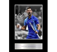 Photo pré-imprimée avec autographe de Novak Djokovic #1 - 25,4 x 20,3 cm - Impression Harry Kane