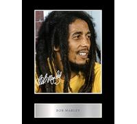 Photo pré-imprimée encadrée signée Bob Marley #4 avec autographe 25,4 x 20,3 cm