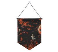 Photo Riders in The Sky Décorations d'Halloween à suspendre au mur avec tige télescopique pour décoration de terrasse pour bureau, école, salle de classe, dortoir, maison banderitas para