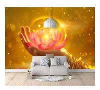 Photo Self-adhesive Wallpaper Golden Hand Lotus Zen 100x70cm Pattern Mural Picture Murals 3D Living Room The Wall for Bedroom Border