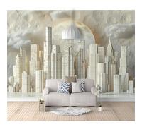 Photo Self-adhesive Wallpaper Mural 3D Geometric stone building moon gray 100x70cm Bar Office Living Restaurant Clothing Shop Corridor Hotel Wall Decoration Art Poster