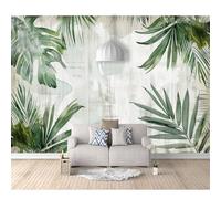 Photo Self-adhesive Wallpaper Tropical plant leaves wood grain 100x70cm Mural Picture Murals 3D Living Room The Wall for Bedroom Border