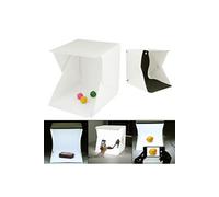 Photo Studio, 8.7'' x 9'' x 9.5'' Portable Qumox Mini Photo Studio Lightbox Kit avec ruban LED blanc, Pliable LED Light Tent Blanc