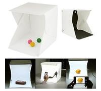 Photo Studio, 8.7'' x 9'' x 9.5'' Portable Qumox Mini Photo Studio Lightbox Kit avec ruban LED blanc, Pliable LED Light Tent Blanc