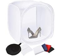 Photo Studio Mini Photo Portable Lightbox Lumineuse 80x80cm Tente de Shooting Pliant avec 4 Fonds et Sac pour Bijoux, Jouets, Montres etc