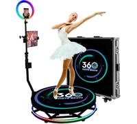 Photobooth 360° avec Télécommande et Coffre - Cabine Vidéo Ralentie pour Fêtes et Mariages, Support Multi-Appareils avec Anneau Lumineux - Outil Pro Création Contenu Événements et Réseaux Sociaux