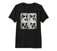 Photobooth Selfies Sunglasses Blue Merle Australian Shepherd T-Shirt Haut de Gamme