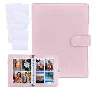 Photocard - Classeur Kpop - Format A5 - Porte-carte photo - 120 poches - 4 pochettes - 30 pages - Album photo à 6 anneaux - En cuir synthétique - Pour collection de photos