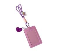Photocard Holder, Cute Double Slots Ornaments with Heart Charm, Portable Card Pouch, Card Holder Key Chain for Purse, Handbag, Christmas, Thanksgiving Parties and Offices, 10.63 Inch