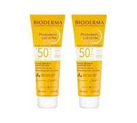 Photoderm | Lait Ultra SPF50+ | Sun Active Defense | 8H | Très Haute Protection | Multi-Resistant | Peaux Mouillée & Sensibles | Visage & Corps | Non Parfumée | Fabriquée en France | Lot de 2x200mL