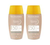 Photoderm | Nude Touch SPF50+ | Sun Active Defense | Multi-Resistant & Tolérant | Teinte Dorée Golden | Très Haute Protection | Peaux Sensibles Mixtes & Grasses | Fabriquée en France | Lot de 2x40mL