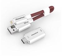 Photofast &apos Quot;Memories Cable Gen3, Ultime USB 3.1 vers Lightning câble de Chargement avec Embout USB C 32GB MemoriesCable Rot