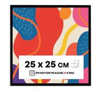 Photoframe4you - Cadre photo 25x25 cm cm - Noir Mat - Verre acrylique incassable - Cadre mural en plastique durable pour affiches, tirages d’art et certificats pour mur - Nancy