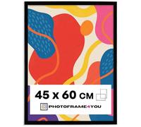Photoframe4you - Cadre photo 45x60 cm cm - Noir Mat - Verre acrylique incassable - Cadre mural en plastique durable pour affiches, tirages d’art et certificats pour mur - Nancy