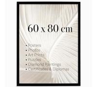Photoframe4you - Cadre photo 60x80 cm cm - Noir Mat - Verre acrylique incassable - Cadre mural en plastique durable pour affiches, tirages d’art et certificats pour mur - Nancy