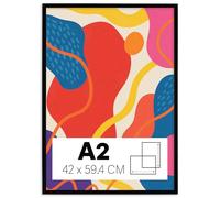 Photoframe4you - Cadre photo A2 42x59,4 cm cm - Noir Mat - Verre acrylique incassable - Cadre mural en plastique durable pour affiches, tirages d’art et certificats pour mur - Nancy