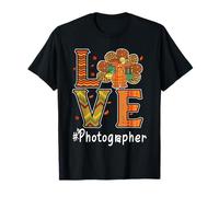 Photographe Amour Thanksgiving Léopard Turquie Automne T-Shirt