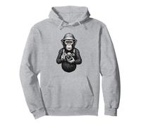 Photographe chimpanzé Explorer Retro Jungle Camera Art Sweat à Capuche
