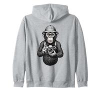 Photographe chimpanzé Explorer Retro Jungle Camera Art Sweat à Capuche