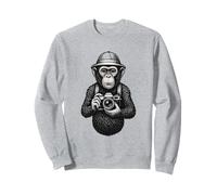 Photographe chimpanzé Explorer Retro Jungle Camera Art Sweatshirt