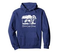 Photographe Never Lose Focus Camera Photographie Vintage Sweat à Capuche, Unisexe pour Adultes, Bleu Marine, XXL
