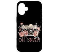 Photographe Oh Snap Funny Camera Fleurs Photographie Coque pour iPhone 16