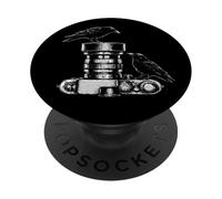 Photographe Raven Objectif Vintage Croquis Oiseaux PopSockets PopGrip Adhésif