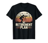 Photographe rétro My Retirement Plan Observation des Oiseaux Coucher de Soleil T-Shirt