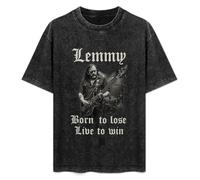 Photographic Ian Lemmy Kilminster Born Lose Live Win Men's T-Shirt Unisex Black Men Tees S