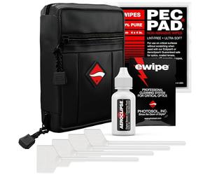 Photographic Solutions Kit de survie numérique - Écouvillons de capteur de type 4 (33 mm), lingettes photo PEC-PAD, paquet E-Wipe et nettoyant optique Aeroclipse Solution non inflamable - Kit de
