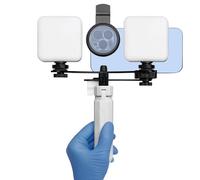 Photographie Aid Lampe de remplissage dentaire 5600 K pour photo et vidéo avec filtre CPL 52 mm, luminosité réglable et éclairage max. 1370 LUX/0,3 m, éclairage ambiophonique 180°, pour smartphones