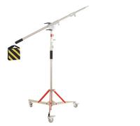 Photographie C-Stand, 320cm de hauteur, construction en acier inoxydable, Avec barre de croix de bras