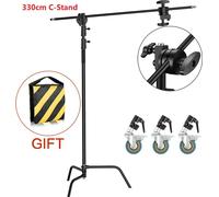 Photographie C-Stand, design pliable, construction en acier inoxydable, gris foncé