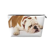 Photographie De Bouledogue Anglais De Bouledogue Triste Et Fatigué avec De La Crème Brune, Trousse de Toilette Trousse de Maquillage Sac à cosmétiques Trousse de Toilette de Voyage Portable
